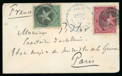 1883 small calling card size envelope to Paris franked 1879 1c green ...