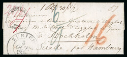1836, Faltbrief von Zürich an den Schwedischen Baron Gustaf Ugglas ...