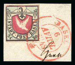 1848, Basler Taube, in der zweiten Auflage, mit Plattenfehler « ...