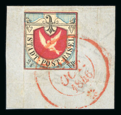 1846, Basler Taube in der ersten lebhaftblauen Nuance, 37. Marke des ...