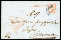 ALEX INSTRUCTIONS FROM GG: ILLUSTRATION IN TEXT + STAMP ENLARGED1854, ...