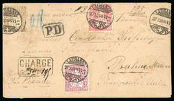 Rumänien: 5 Rp. gelblichbraun, 10 Rp. karmin, 50 Rp. rötlichlila, ...