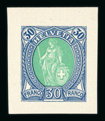 1907 (ca.), kleine Zusammenstellung von 40 Farb-Essais der Stehenden ...