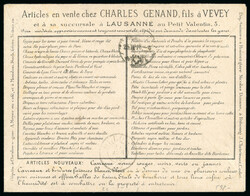 1874, Tüblibrief 10 Rp. rot, mit vorder- und rückseitig ...
