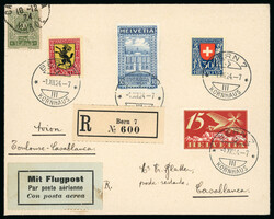 1924, Schweizer Wappen, komplette Serie, sowie UPU 20 und 30 Rp. und ...