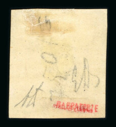 1859 1/2 Gr. plate I, stout white paper (PA) orange (arancio), ...