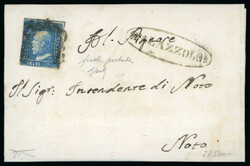 PALAZZOLO: Folded letter sheet sent to Noto, franked 2 Gr. plate III, ...