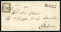 SCICLI: 1861 Sardinia 10c dark olive grey (grigio olivastro scuro) ...