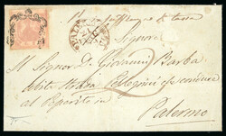 MARITIME MAIL - PALERMO: Naples 2 Gr. brownish pink, plate I (Sass. ...
