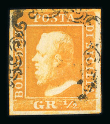 1859 1/2 Gr. plate I, porous paper (NA) orange (arancio), fine ...