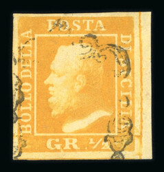 1859 1/2 Gr. plate I, light yellow (giallo chiaro), position 70, good ...