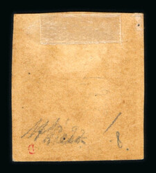 1859 1/2 Gr. plate I, deep orange (arancio scuro), position 8, large ...
