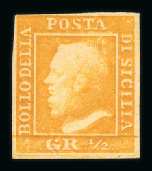 1859 1/2 Gr. plate I, porous paper (NA) orange (arancio), position 19 ...