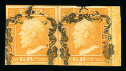 1859 1/2 Gr. plate I, position 19-20, porous paper (NA) orange ...