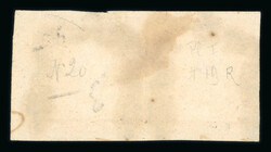 1859 1/2 Gr. plate I, position 19-20, porous paper (NA) orange ...