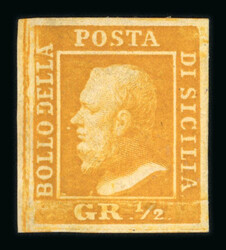 1859 1/2Gr plate I, porous paper (NA) arancio, position 31 retouch ...