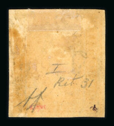 1859 1/2Gr plate I, porous paper (NA) arancio, position 31 retouch ...