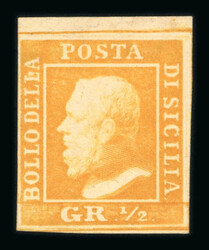 1859 1/2 Gr. Plate II, white paper (PA), orange (arancio), with top ...