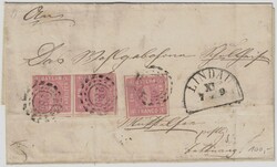 Bayern 3, 3 Stück 1Kr. als MeF auf Brief, dabei ein Paar. Stempel ...