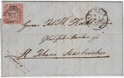 Baden 12 auf Brief auf Brief von Mannheim nach Saarbrücken. Befund ...