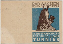 All. Besetzung, 37I mit Kopf stehendem Aufdruck auf dekorativer Karte ...