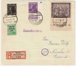 Berlin 2 DZ, 6Pfg Schwarzaufdruck mit DZ7 im Eckrand unten rechts, ...