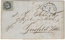 Bayern 2 auf Brief mit Halbkreis Kitzingen nach GERSFELD. Rückseitig ...