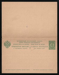 1895 RUSSIAN LEVANT Stationery card with prepaid answer of 'Eastern ...