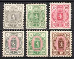 1889 Russian Finland, Russian Empire, Russia, Michel 27A-29,32-34,. ...