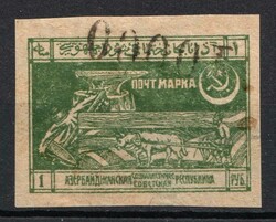 1922 10000r on 1r Azerbaijan, Revaluation with a MetallicNumerator, ...