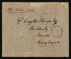 1907 (30 Jan) Cover to HULL (England), franked 10k 1902-05 issue on ...