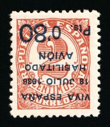 1936 0.80pta on 2c Canary Islands, Spanish Colonies, Spain, Airmail ...