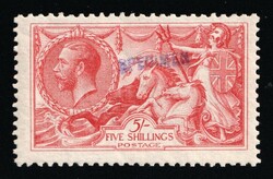 1918 5s Great Britain, Specimen, Certificate, Type 31. MNH, ...