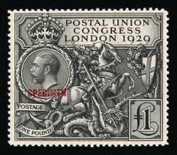 1929 £1 Great Britain, Specimen, Certificate, Type 32. MNH | Stanley ...