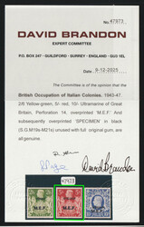 1947 5s British Occupation of Italian Colonies, Specimen, Certificate ...