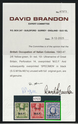 1947 10s British Occupation of Italian Colonies, Specimen, ...