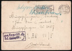 1940 (28 Aug) Censored Stampless Free Tariff Postcard from Brussels ...