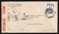 1941 (April 6) Surface-Mail cover from Belgian Congo to USA franked ...