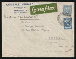 1931 (Sept. 12) Colombia SCADTA: Airmail/Surface cover 'Via New York' ...