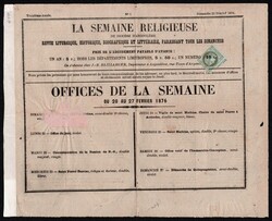 1876 (20 Feb) 'The Religious Week', Church Weekly Newspaper, France, ...