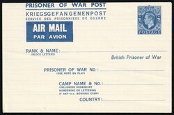 2.5d Great Britain, Prisoner of War Post, Postal Stationery Airmail ...