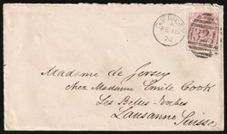 1876 (18 Feb) Great Britain, Cover from Guernsey (Channel Islands) to ...