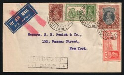 1940 (May 11) Air/Surface Mail commercial cover from India to USA ...