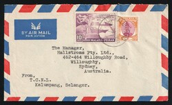 Malaya: 1949 (Dec. 2) Airmail commercial cover from Selangor to ...