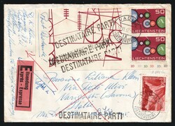 1962 (June 16) Liechtenstein Express-Mail Poste Restante cover ...