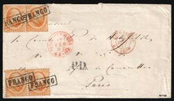 1867 (17 Feb) Netherlands, Cover from Hague to Paris with Wax Seal ...
