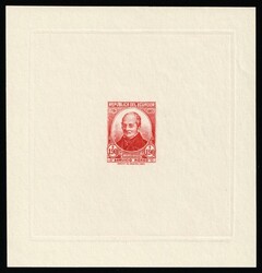 1948 1.90s Republic of Ecuador, Airmail, Proof Sheetlet, Carmine. MNG ...