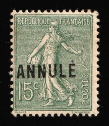 1903 15c France, Annulated. MH, Small stockbook traces | Michel 109 ...
