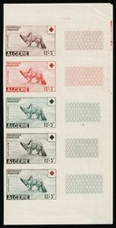 1957 15+3fr Algeria, French Colonies, Red Cross, Imperforate, Trial ...