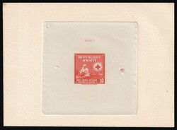 1945 10c Republic of Haiti, Red Cross, Proof Sheetlet, Signed. MNG, ...
